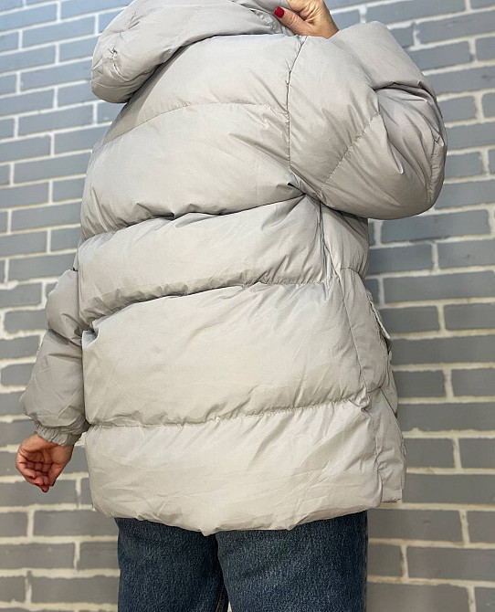 Куртка жіноча RUIXI 6093 парка пуффер з паском подовжена з капюшоном оверсайз, сірий, 46 Київ - фото 5
