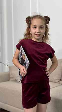 Дитяча піжама з плюш-велюру Бордо 134-140 Харків