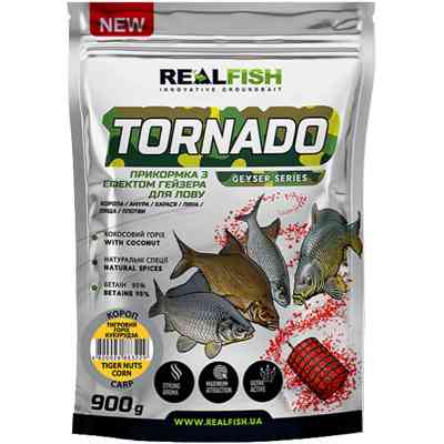 Прикормка Real Fish Торнадо Короп (Тигровий горіх Кукурудза) 0.9kg (809.00.45) Вінниця