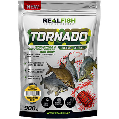 Прикормка Real Fish Торнадо Короп (Тигровий горіх Кукурудза) 0.9kg (809.00.45) Вінниця - фото 1