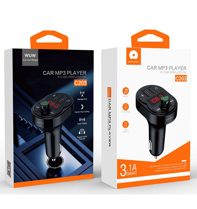 FM-модулятор WUW-C203 black (6972573336937) Київ - фото 2