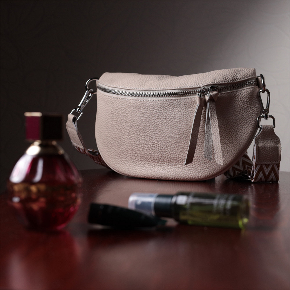 Шкіряна сумка для жінок через плече з міні гаманцем Vintage 22664 Біла Київ - фото 10