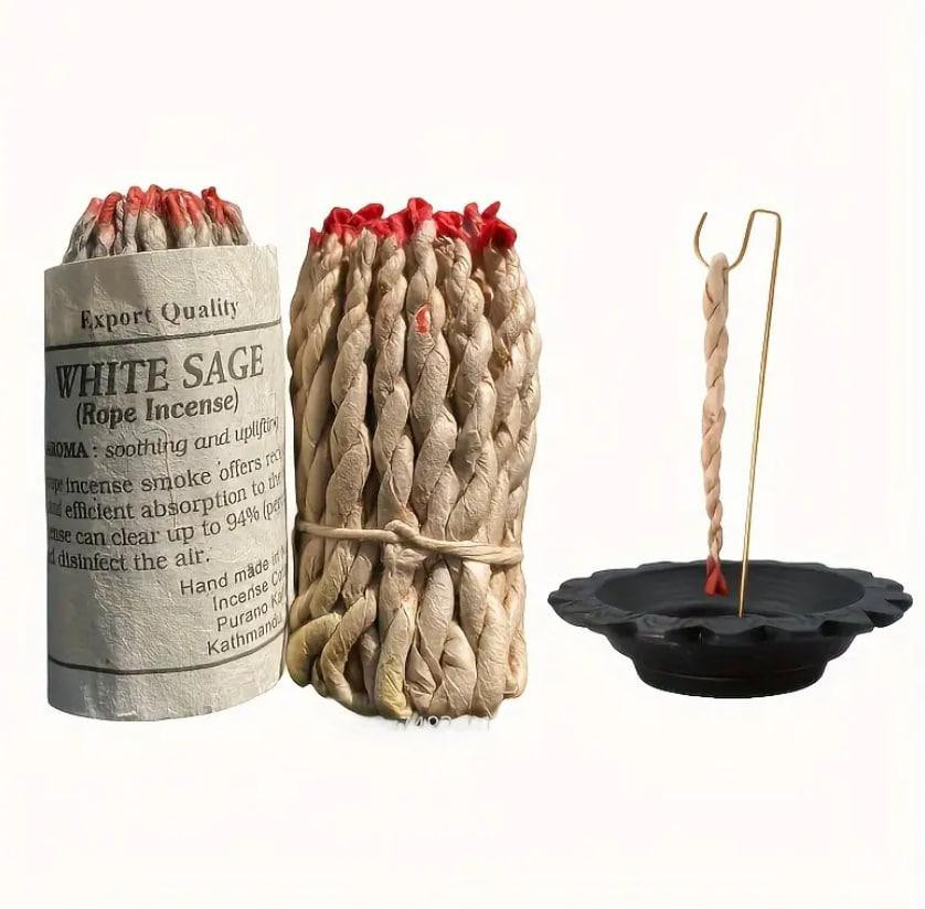 Гималайские веревочные благовония Белый шалфей, 10 шт, 8.5 см/ Аромат White Sage. Киев - изображение 1
