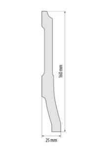 Плинтус под покраску из дюрополимера Элегант LPC - 35 (2,44м.п.) 160х25мм Днепр