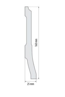 Плинтус под покраску из дюрополимера Элегант LPC - 35 (2,44м.п.) 160х25мм Днепр - изображение 2