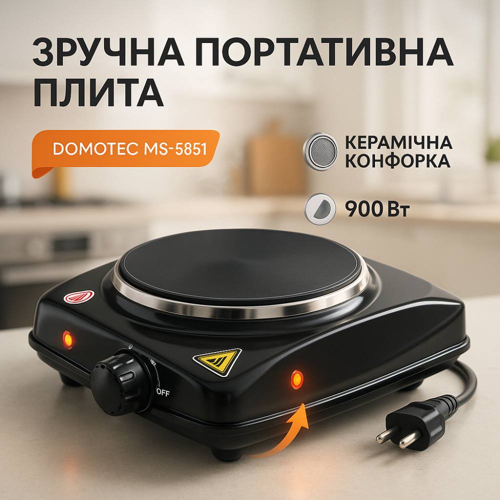 Кухонний посуд для готування електричний DOMOTEC, Зручна плита для кухні Потужна електроплита дому BW-18 Львів - фото 14