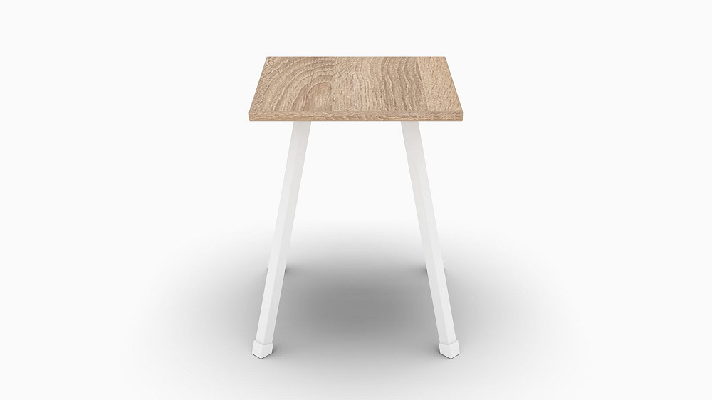 Кухонний табурет Ferrum-decor 430x320x320 Білий метал ДСП Дуб Сонома 16 мм (FRD-104643) Дніпро - фото 2