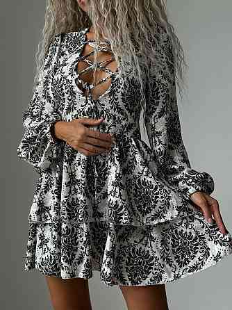 Жіноче стильне повсякденне літнє плаття софт принт Чорний, 44/46 Одеса