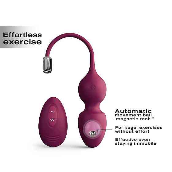 Вагинальные шарики Dorcel LOVE BALLS PLUM, вибрации и движения внутреннего шарика, пульт ДУ Sex Aura Киев