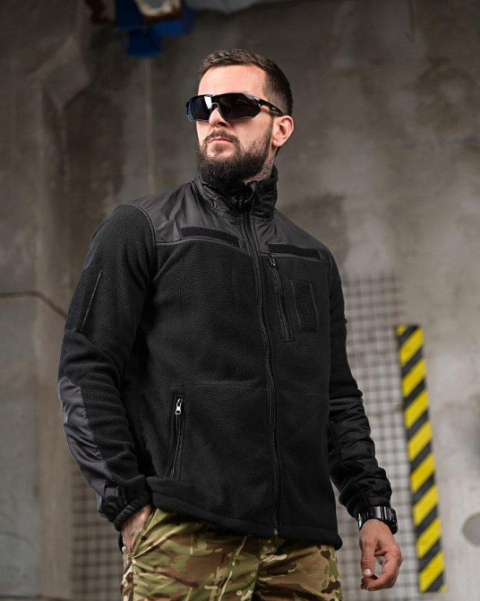 Тактическая флисовка DETROID  черная ПП4746 Одесса - изображение 6