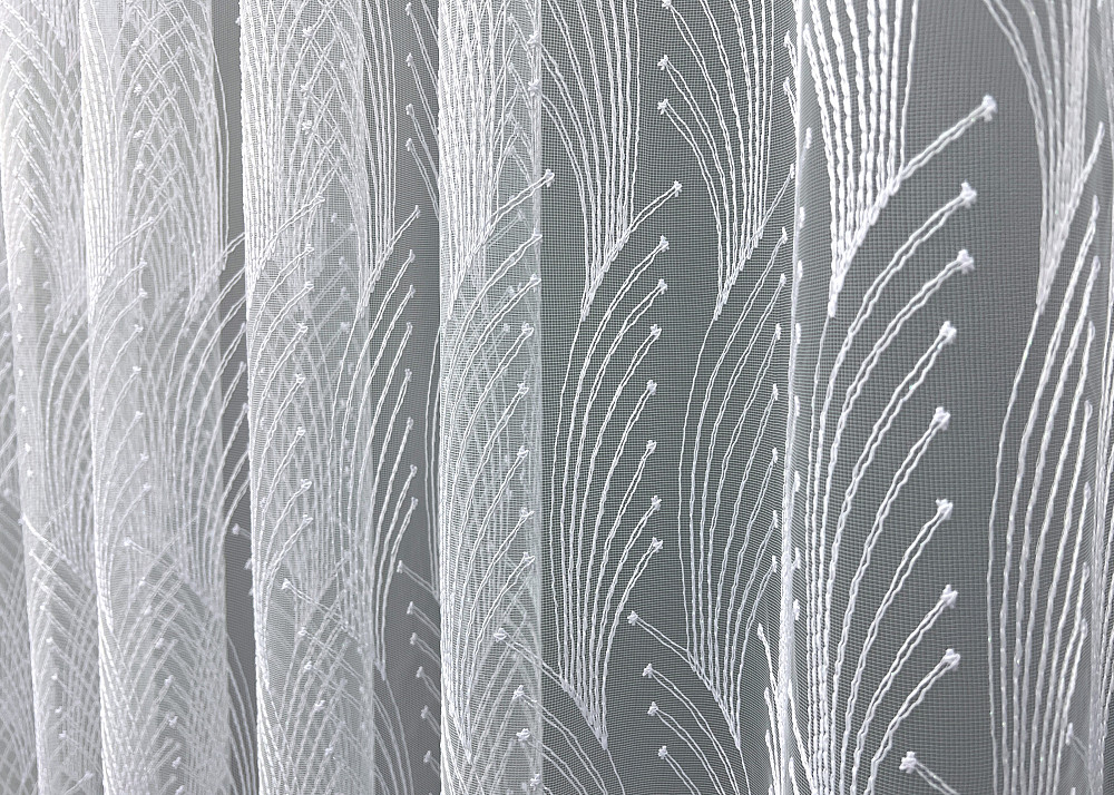 Тюль VR-Textil 2012т Фатин з вишивкою та люрексом Холодний білий 400х270 см (42-1093) Київ - фото 7