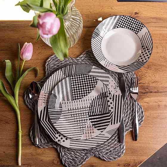 Столовий сервіз на 6 персон 18 предметів набір порцелянових тарілок HP-HK-A3 Коломия