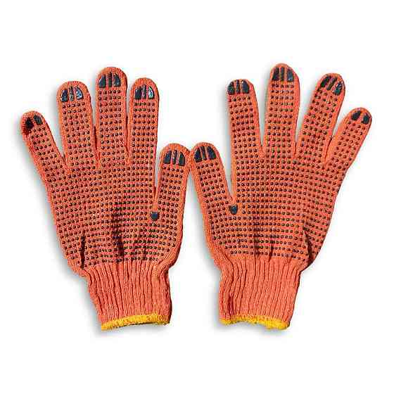 Рукавички господарські робітники ХБ помаранчеві для саду, городу, дачі та побутових робіт універсальні Харків