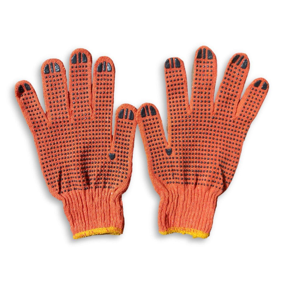 Рукавички господарські робітники ХБ помаранчеві для саду, городу, дачі та побутових робіт універсальні Харків - фото 1