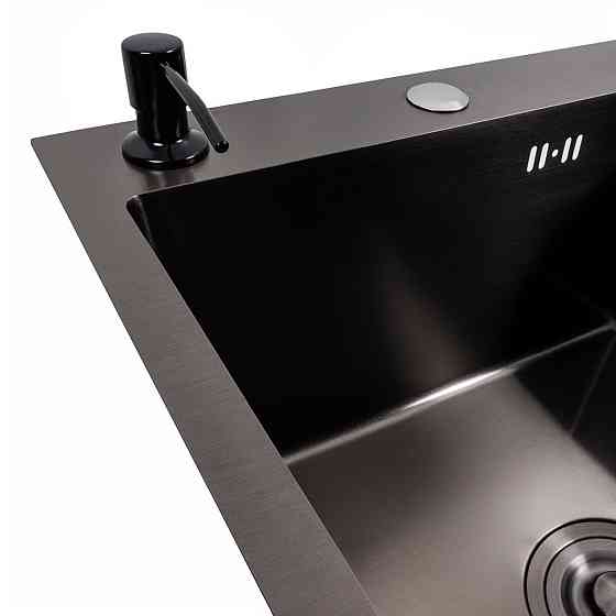 VALESO Кухонна мийка CM 65*50 L чорна PVD VALESO Handmade (круглий сифон 3,0/0,8) Київ