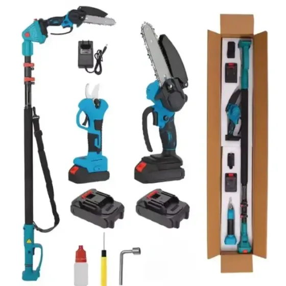 Набор аккумуляторного инструмента Секатор 36 В + Аккумуляторная минипила 6"+ штанга 155 см (Ножницы садовые) Коломия