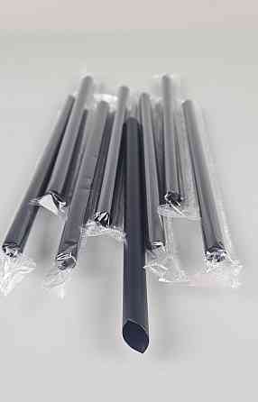 Трубочка для Бабл ті d10-21 см "Бабл ти" чорна в індив/пакованні (100 шт.) Харків