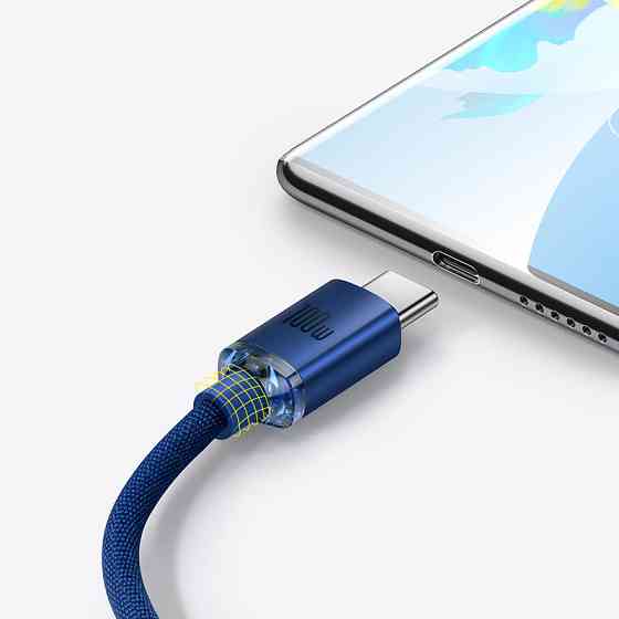 Кабель Baseus Crystal Shine для быстрой зарядки USB-C 2м Синий Киев