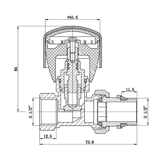 Кран радіаторний Thermo Alliance Standart Powerful 1/2" ВЗ з антипротіканням прямий SF230W15 SF230W15 Київ