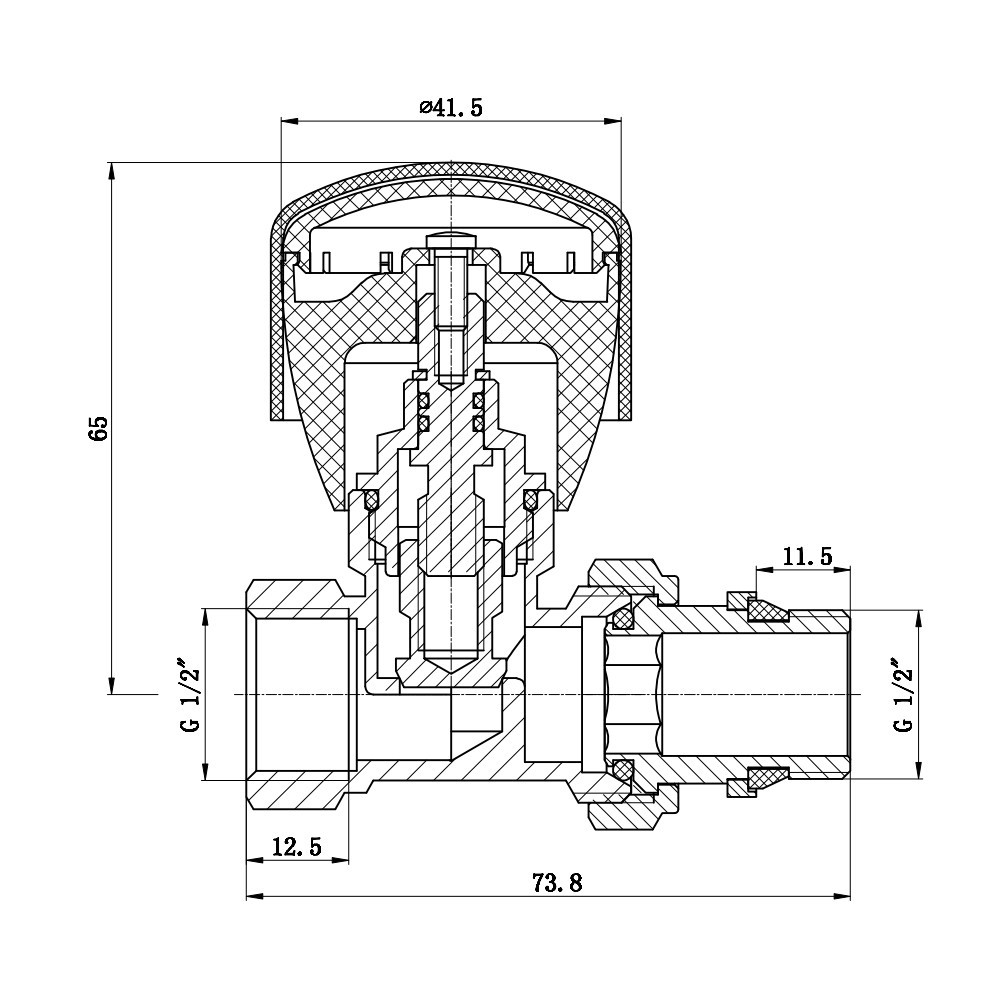 Кран радіаторний Thermo Alliance Standart Powerful 1/2" ВЗ з антипротіканням прямий SF230W15 SF230W15 Київ - фото 6