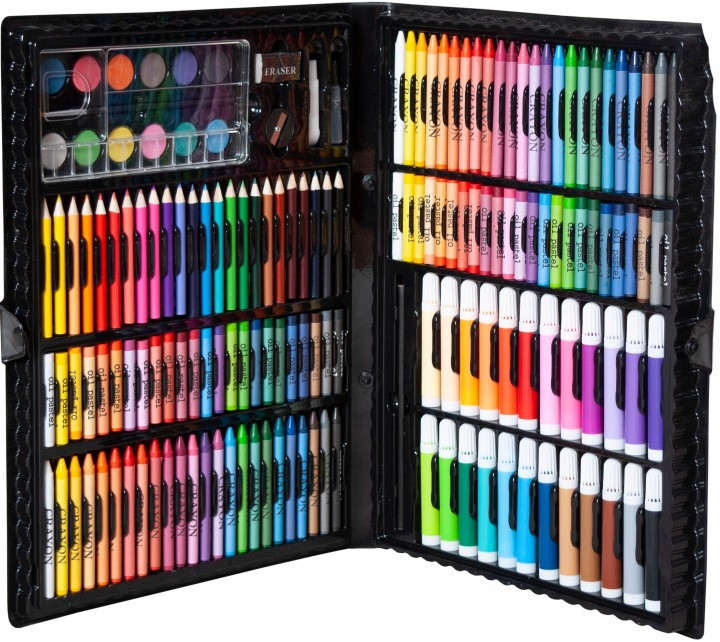 Набір для малювання 168 елементів у валізі олівці та фломастери Maaleo (9176) Нововолинськ - фото 2
