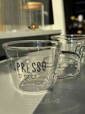 Кухоль чашка Olens "Espresso" 150 мл 102-802 прозорий з написом Київ