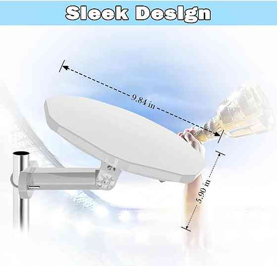 Наружная антенна DTB TECH A белая высокого усиления 360° омнидиректная VHF UHF для Т2 цифрового телевидения Киев