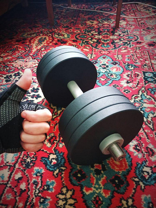 Гантелі набірні 2 по 34 кг Гантелі, гирі, штанги та диски металеві з порошковим фарбуванням Київ - фото 6