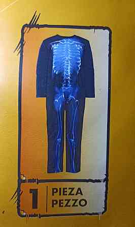 Дитячий комбінезон Синій Скелет на Хелловін S розмір 4-6 роки чорний-синій Київ