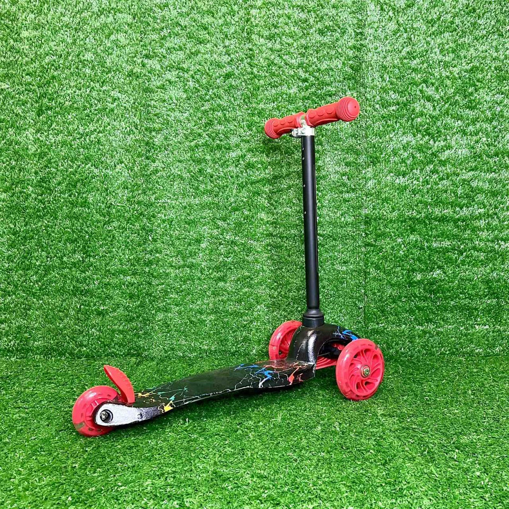 Самокат триколісний Skyper MINI колеса PU 120мм на 2-4 роки Червоно-чорний з принтом (112-70899) Чернигов - изображение 4