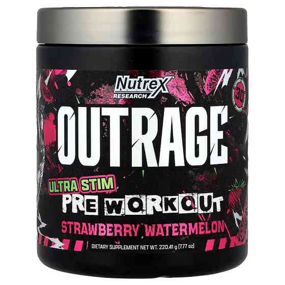 Передтренувальний комплекс Nutrex Outrage Ultra Stim Pre Workout 220,41 г, Strawberry-Watermelon Луцьк
