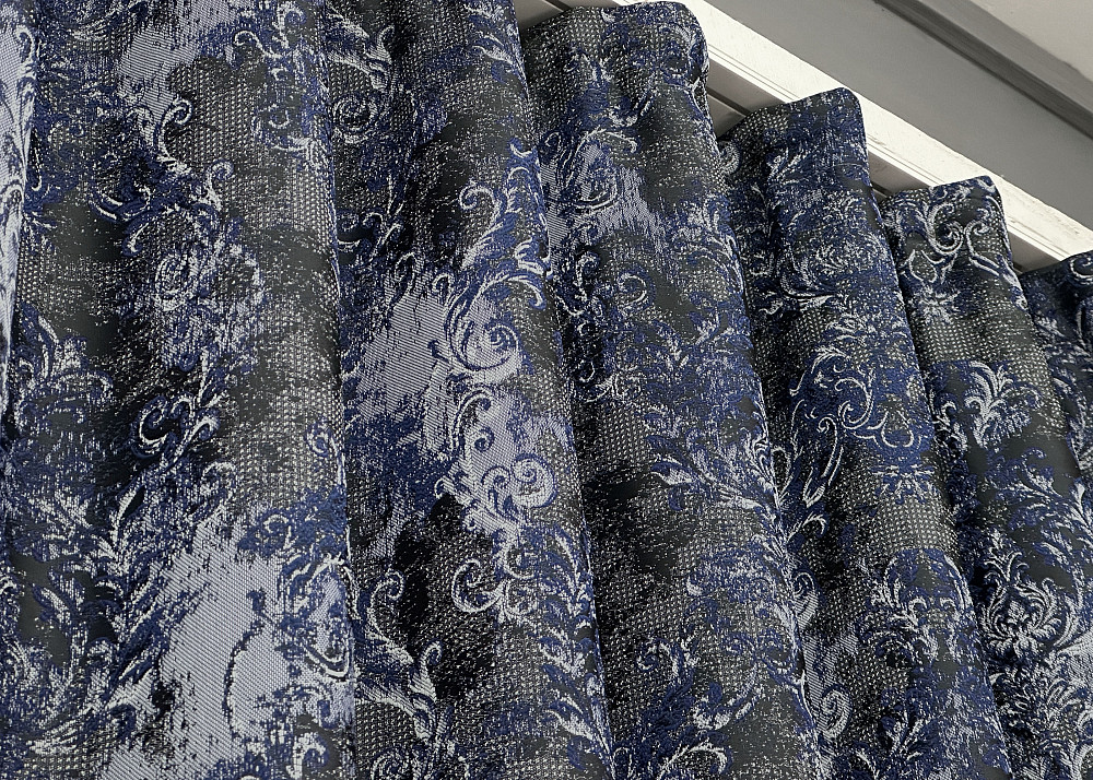 Шторна тканина "Льон Преміум" Туреччина колір сірий з синім 1835ш Київ - фото 5