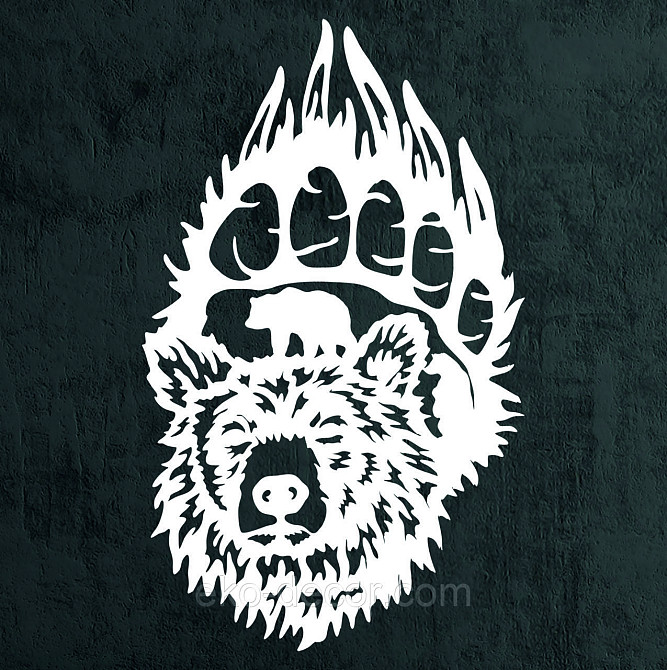 Настінне Панно «Ведмідь», Декор на стіну 110*66 см, Білий Київ - фото 6