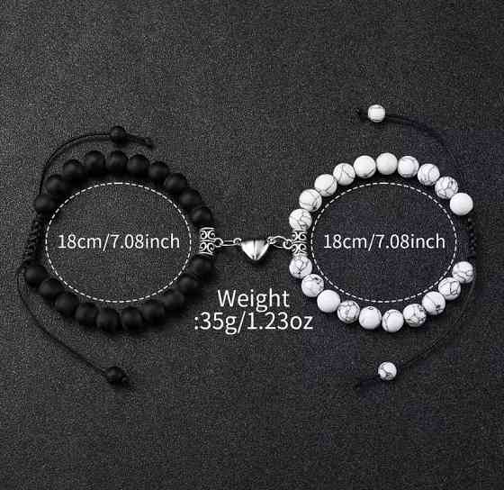 Подарочный набор для мужчин и женщин 2 парные часы с 2 браслетам серце черно-белый Киев