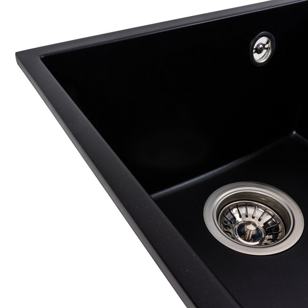 VALESO Гранітна мийка для кухні VALESO ROXY 3744 матова Чорна Киев - изображение 3
