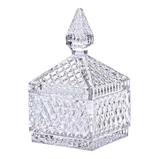 Цукерниця скляна з кришкою 8.5х8.5х15 см квадратна HP-YH-41 Коломия