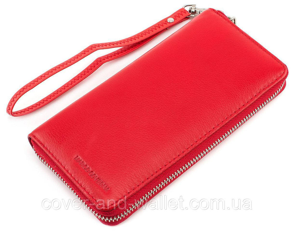 Красный кожаный женский кошелек на молнии Marco Coverna MC-7002-2 Киев - изображение 1