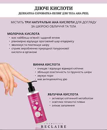 Антицеллюлитный пептидный набор с пилингом Пилинг+Сыворотка+Обертывание Reclaire cosmetics Киев