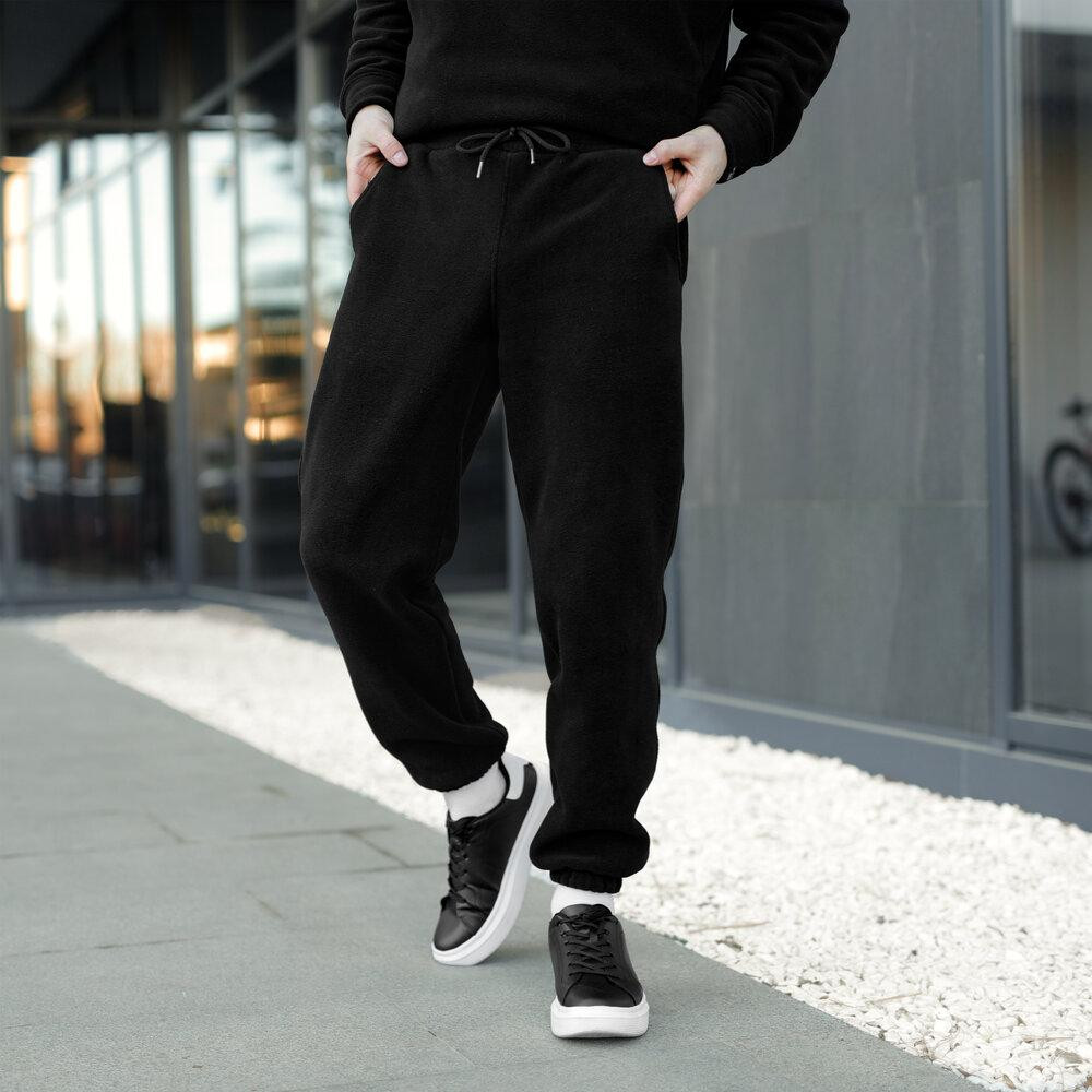 Флісовий зимовий чоловічий костюм Pobedov Mariot. Чорний чоловічий флісовий костюм Київ - фото 7