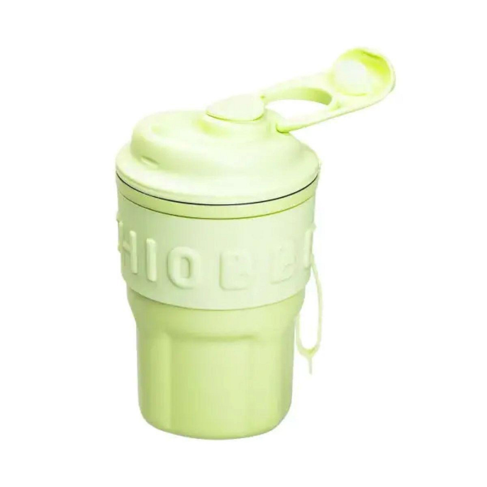 Термочашка Chiobbe з трубочкою та ремінцем 450 мл зелена HP-14-18GR Київ - фото 3