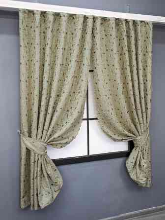 Комплект коротких штор VR-Textil Жаккард № 1585ш Бежевый 145х170 см 2 шт (35-0283) Киев