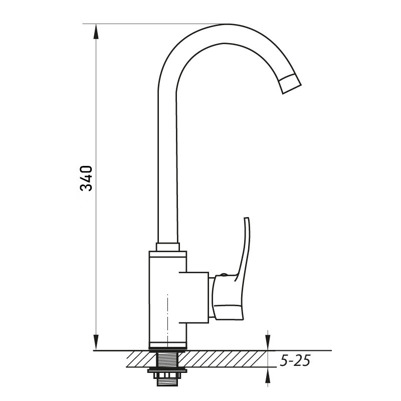 Стильный кухонный смеситель Zerix Fox 439 с поворотным изливом (ZX2930) Харьков - изображение 2