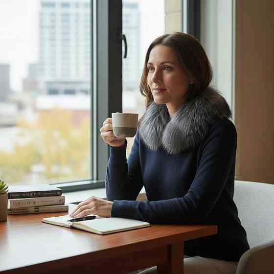 Комір жіночій з чорнобурки на підкладці довжина 55см Харків