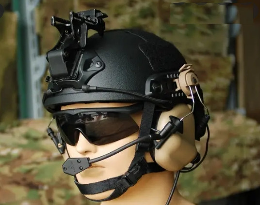 Тактичні активні навушники Earmor M32Н з гарнітурою під шолом Койот Вінниця - фото 5