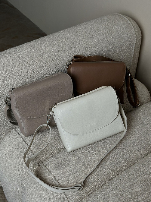 Жіноча сумочка, стильна сумка з натуральної шкіри, маленька бежова сумка клачMasterSem Київ - фото 7