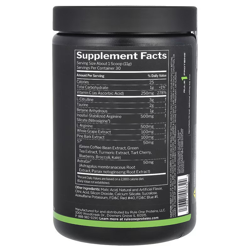 Предтренировочный комплекс Rule One Proteins Pump 330 g (Blue Razz Lemonade) Луцк - изображение 2