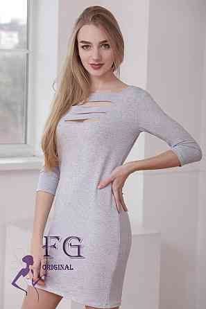 Сукня з перфорацією "Play" оптом | Розпродаж моделі 46, Сірий Київ