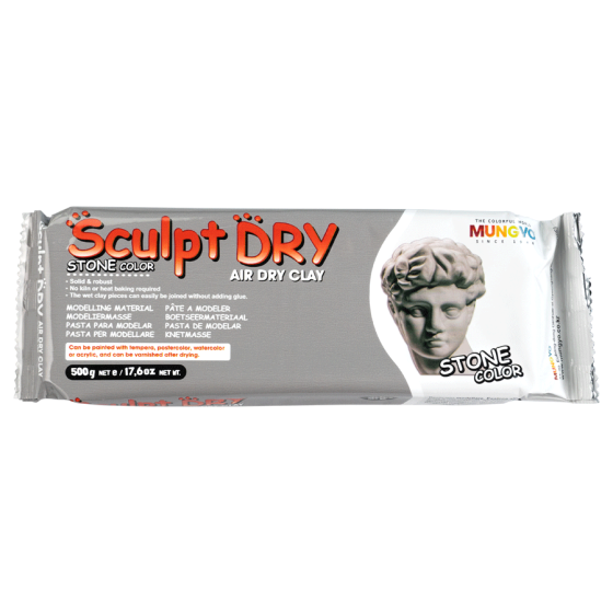 Маса для моделювання, сіра, самозастигаюча, 500 г., ''Sculpt Dry'', MUNGYO Київ