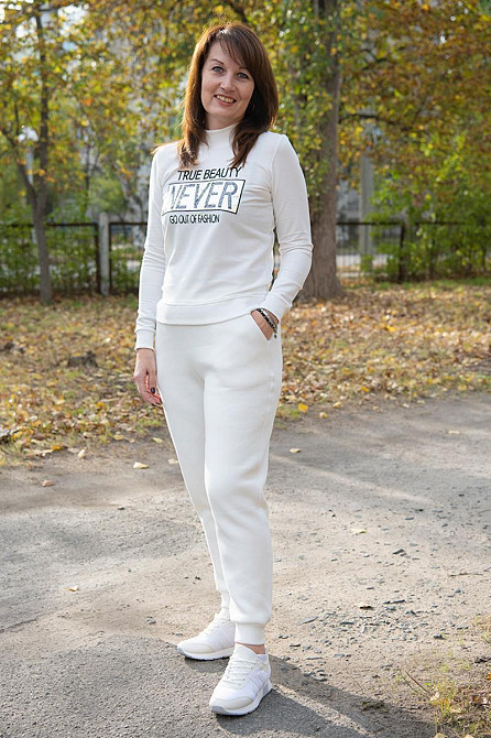 Жіночі спортивні штани, молочні, тринитка Крохатушка одяг Київ - фото 1