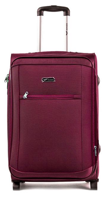 Валіза тканинна WINGS 1701 мала 55 см бордова 2 колеса Київ - фото 2